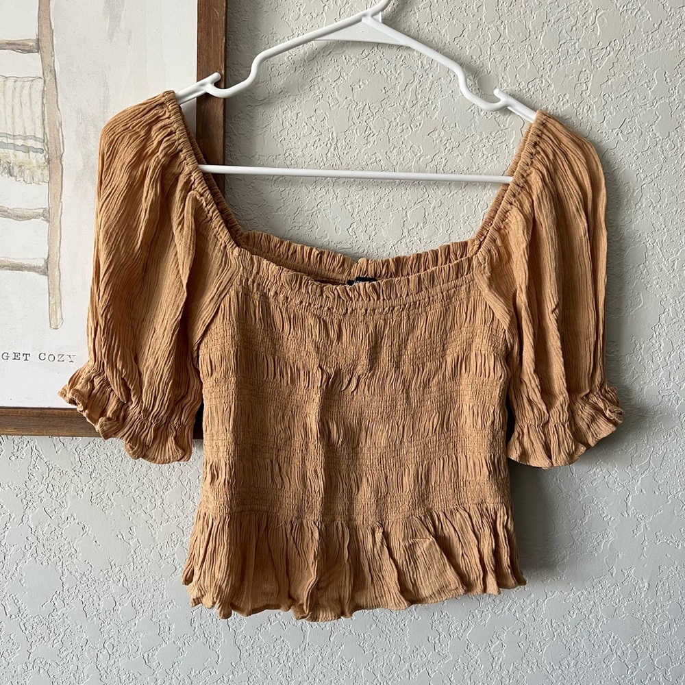 Crop top from Forever 21, cute color. Love the sleeves & fit.